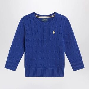 Polo Ralph Lauren Blue Cotton Cable Knit Sweater
